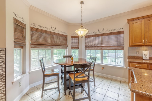 199 Falcons View Dr, Ringgold, GA 30736 - dining room featuring light tile patterned floors and crown molding
