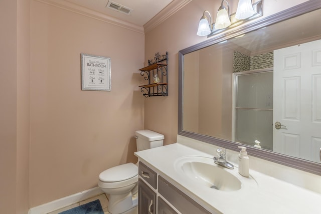 199 Falcons View Dr, Ringgold, GA 30736 - full bath with vanity, ornamental molding, and a shower with door