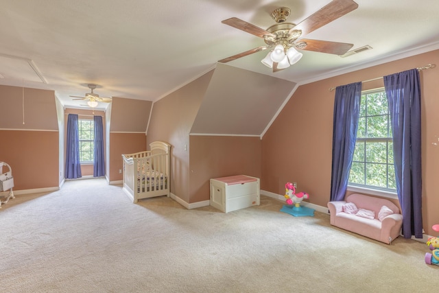199 Falcons View Dr, Ringgold, GA 30736 - bonus room with attic access, carpet, ceiling fan, and lofted ceiling