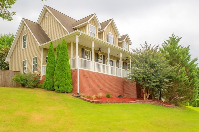 199 Falcons View Dr, Ringgold, GA 30736 - view of front facade with covered porch and ceiling fan