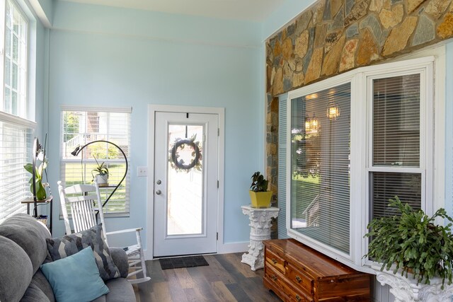 4619 Lake Haven Dr, Chattanooga, TN 37416 - foyer entrance featuring dark wood-style floors