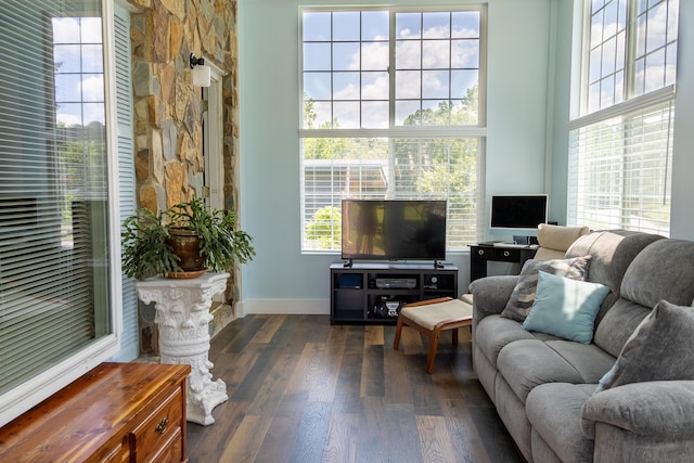 4619 Lake Haven Dr, Chattanooga, TN 37416 - living area with dark wood finished floors and baseboards