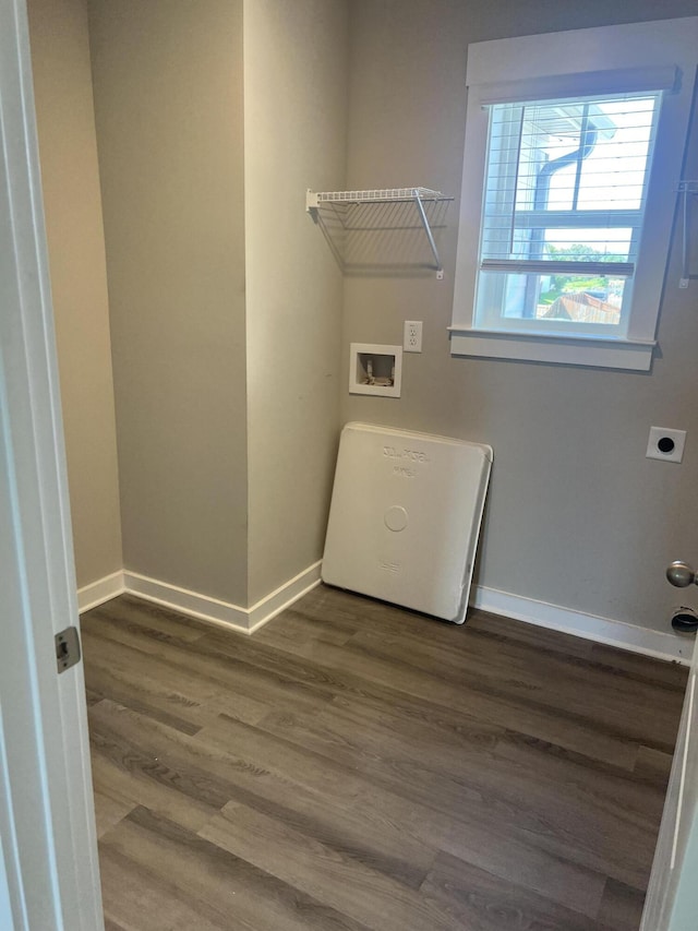 3309 Grassy Fields Ln, Apison, TN 37302 - laundry room featuring hookup for a washing machine, dark wood-style floors, and hookup for an electric dryer