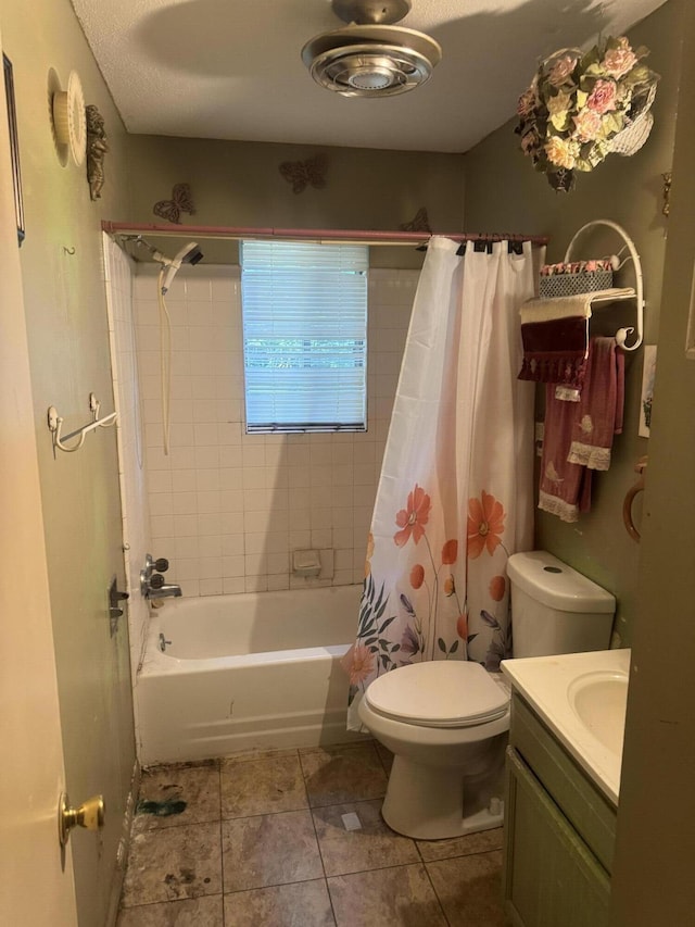 3024 Lightfoot Mill Rd, Chattanooga, TN 37406 - bathroom with shower / bath combo with shower curtain, vanity, and tile patterned floors