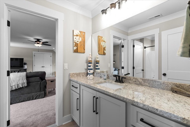 12951 Blakeslee Dr, Soddy Daisy, TN 37379 - ensuite bathroom with vanity and ceiling fan