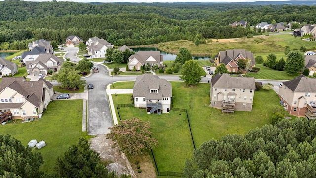 12951 Blakeslee Dr, Soddy Daisy, TN 37379 - aerial perspective of suburban area featuring a forest and a nearby body of water