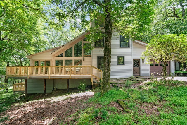 507 Big Stump Mountain Trl, Jasper, GA 30143 - back of property featuring a deck and an attached garage