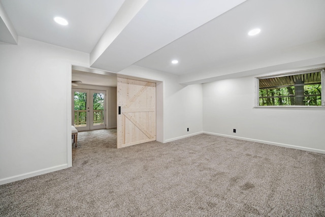 507 Big Stump Mountain Trl, Jasper, GA 30143 - carpeted spare room featuring recessed lighting, plenty of natural light, and french doors