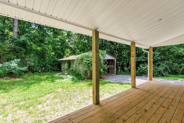 409 Hall St, Lafayette, GA 30728 - deck with a yard and a storage shed