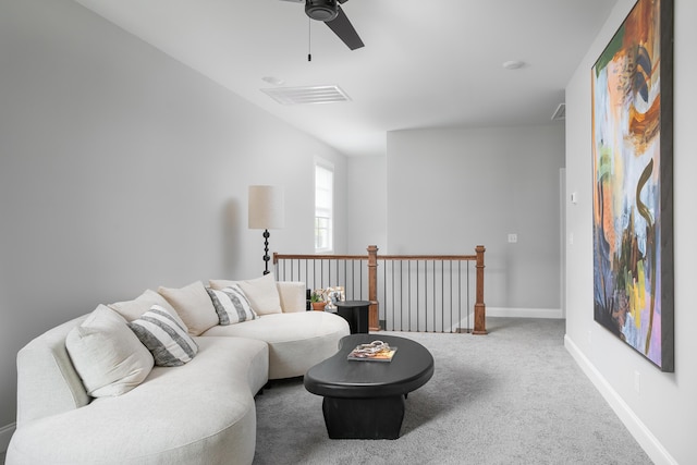 147 Honeycomb Ln, Chattanooga, TN 37421 - living area featuring ceiling fan and carpet