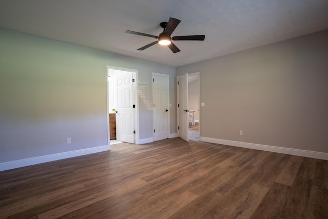 316 Old Hales Gap Rd, Trenton, GA 30752 - unfurnished bedroom with dark wood-type flooring and ceiling fan
