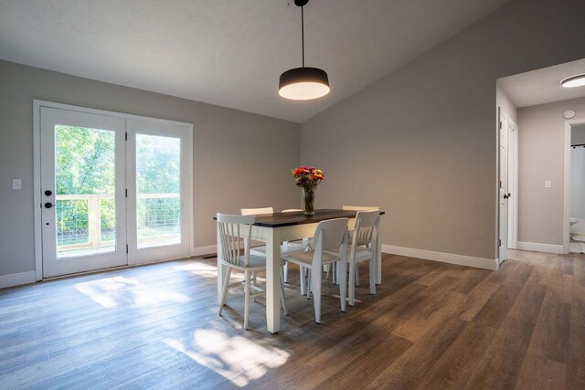 316 Old Hales Gap Rd, Trenton, GA 30752 - dining room featuring wood finished floors and lofted ceiling
