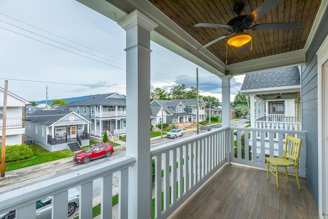 661 E 16th St, Chattanooga, TN 37408 - covered porch with a residential view and a ceiling fan