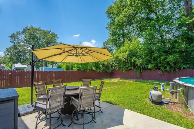 1023 Givens Rd, Chattanooga, TN 37421 - fenced backyard featuring a patio and outdoor dining space