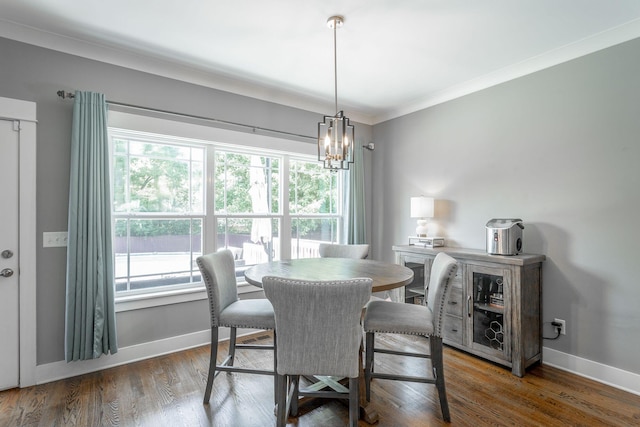 1023 Givens Rd, Chattanooga, TN 37421 - dining area with a chandelier, wood finished floors, and ornamental molding