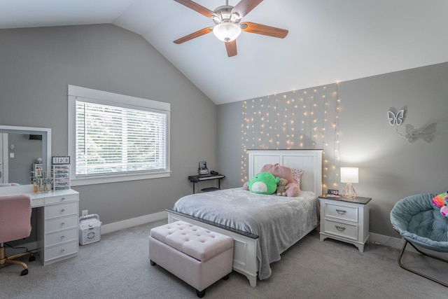 1023 Givens Rd, Chattanooga, TN 37421 - bedroom featuring lofted ceiling, carpet floors, an office area, and ceiling fan
