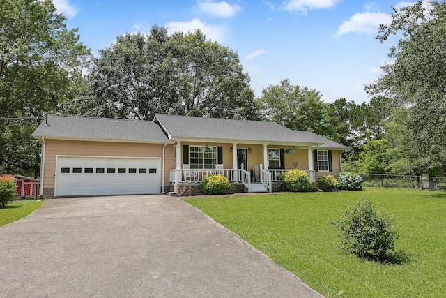 176 Ola Dr, Cohutta, GA 30710 - ranch-style home featuring covered porch, concrete driveway, and a garage