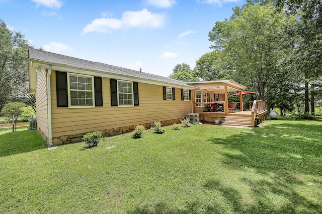 176 Ola Dr, Cohutta, GA 30710 - rear view of property with a wooden deck
