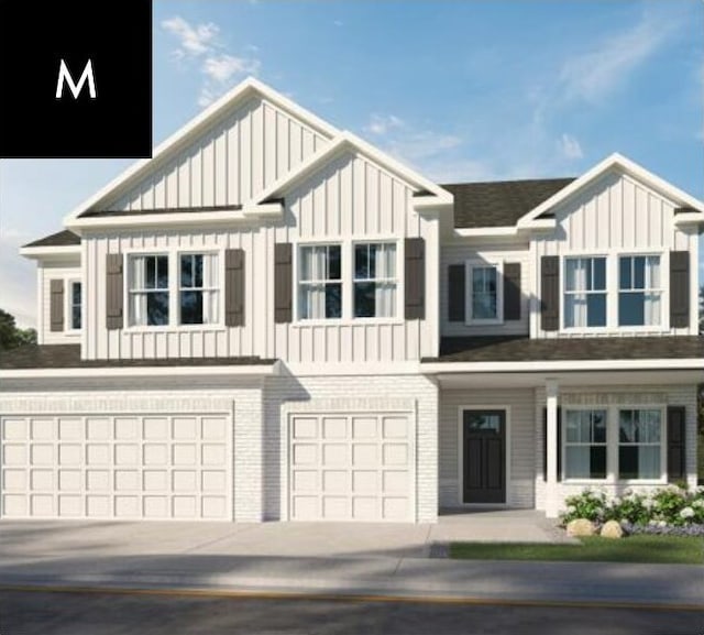 2298 Firelight Way Unit 1, Ooltewah, TN 37363 - view of front of home featuring board and batten siding, a garage, and concrete driveway