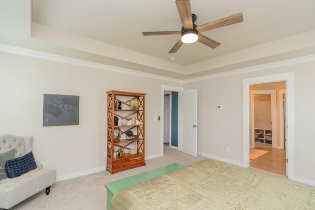 3328 Prairie Range Ln, Apison, TN 37302 - carpeted bedroom with ceiling fan and a tray ceiling