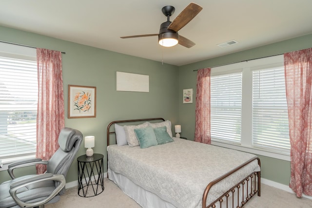 3328 Prairie Range Ln, Apison, TN 37302 - bedroom featuring light colored carpet, multiple windows, and a ceiling fan
