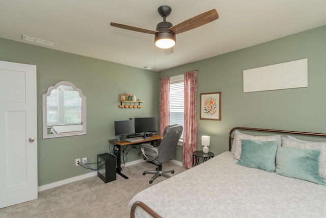 3328 Prairie Range Ln, Apison, TN 37302 - bedroom with multiple windows, carpet flooring, an office area, and a ceiling fan