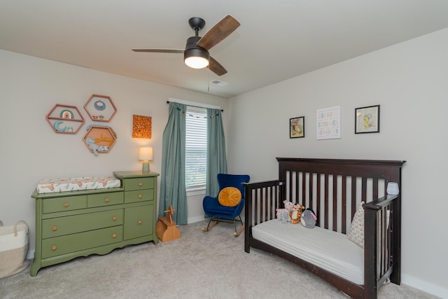 3328 Prairie Range Ln, Apison, TN 37302 - bedroom with light colored carpet and a ceiling fan