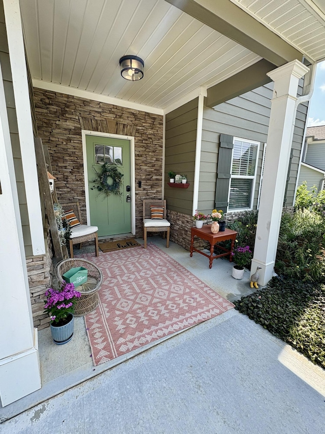 3328 Prairie Range Ln, Apison, TN 37302 - property entrance with stone siding and a porch