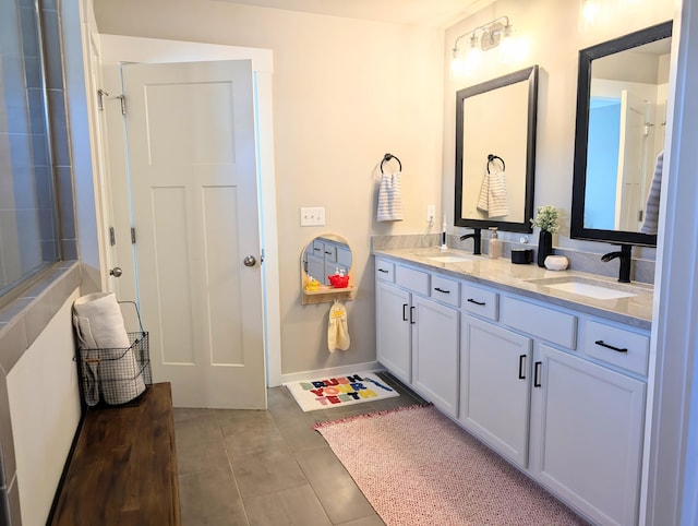 3328 Prairie Range Ln, Apison, TN 37302 - full bath with double vanity and tile patterned floors