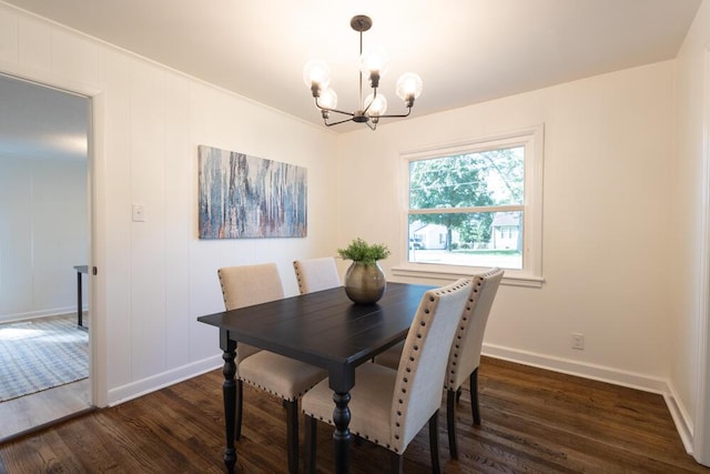 3517 Connelly Ln, Chattanooga, TN 37412 - dining area with a chandelier and dark wood-style flooring