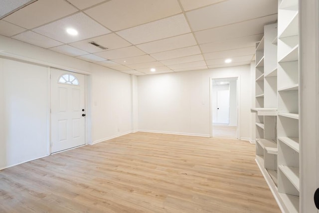 3517 Connelly Ln, Chattanooga, TN 37412 - spare room featuring light wood-type flooring, recessed lighting, and a drop ceiling