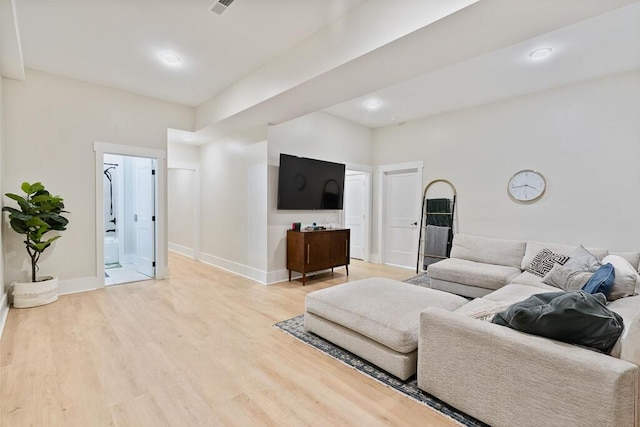 7596 Grasshopper Rd, Georgetown, TN 37336 - living room with light wood-style flooring and baseboards