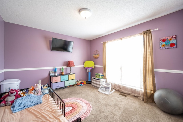 6220 Hunter Valley Rd, Ooltewah, TN 37363 - bedroom featuring multiple windows, carpet, and a textured ceiling