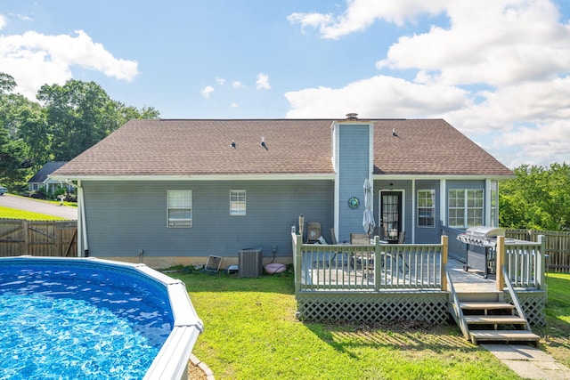 6220 Hunter Valley Rd, Ooltewah, TN 37363 - rear view of house featuring a deck and a chimney