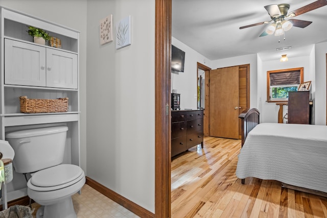 684 Mcconnell Xing, Lafayette, GA 30728 - bedroom with a closet, light wood-style floors, and ceiling fan