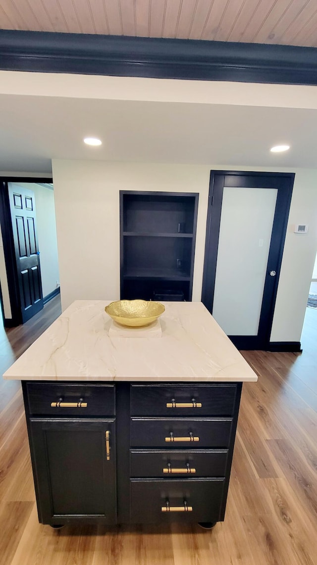 1131 Stringers Ridge Rd Unit 12H, Chattanooga, TN 37405 - detailed view of wood finished floors, a wooden ceiling with exposed beams, and built in shelves