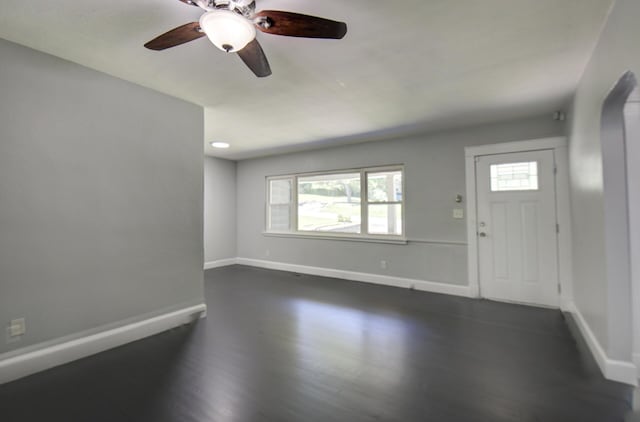 1728 John Ross Rd, Chattanooga, TN 37412 - entrance foyer featuring plenty of natural light, a ceiling fan, and dark wood-type flooring