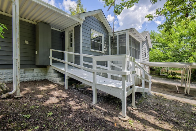 1728 John Ross Rd, Chattanooga, TN 37412 - view of property exterior featuring a sunroom and crawl space