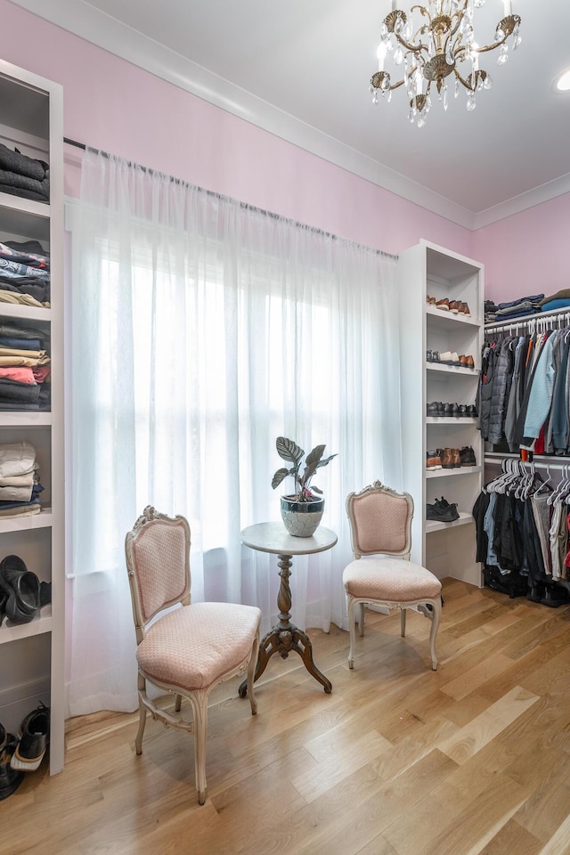 3117 Greenwich Ave, Chattanooga, TN 37415 - spacious closet with a chandelier and wood finished floors