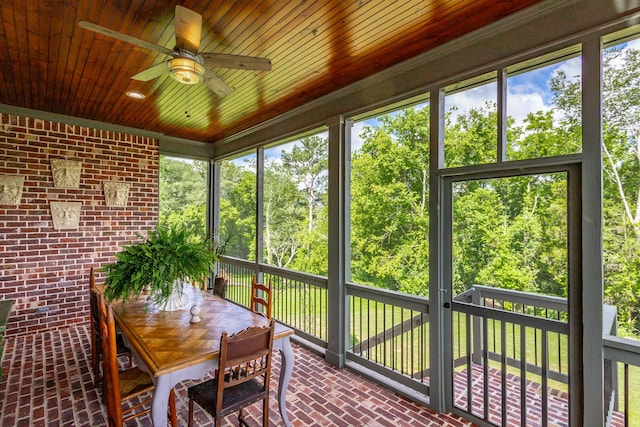 3117 Greenwich Ave, Chattanooga, TN 37415 - sunroom / solarium with a ceiling fan, outdoor dining area, and plenty of natural light