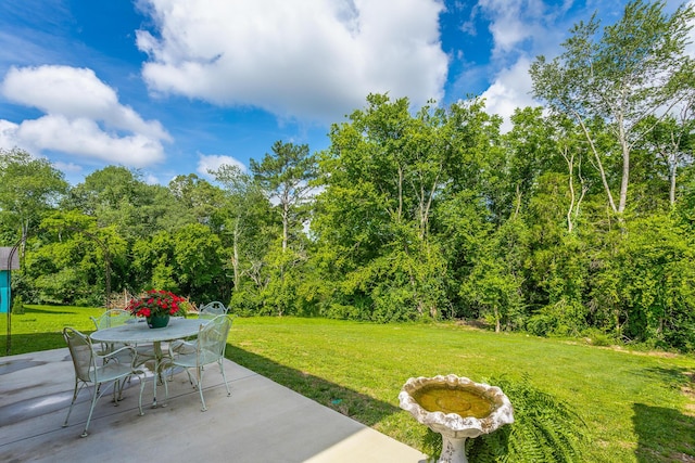 3117 Greenwich Ave, Chattanooga, TN 37415 - view of grassy yard featuring a patio area and outdoor dining space