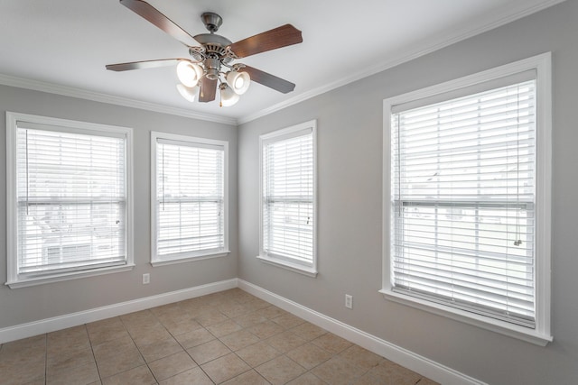 802 Applebrook Dr Unit 802, Rossville, GA 30741 - unfurnished room featuring crown molding, ceiling fan, healthy amount of natural light, and light tile patterned floors