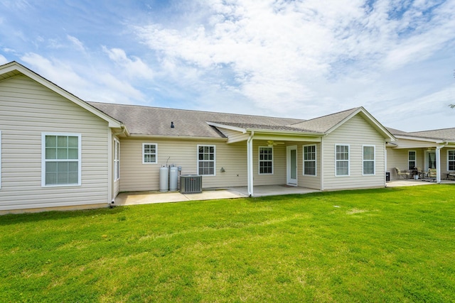 802 Applebrook Dr Unit 802, Rossville, GA 30741 - rear view of property with a patio, a yard, ceiling fan, and roof with shingles