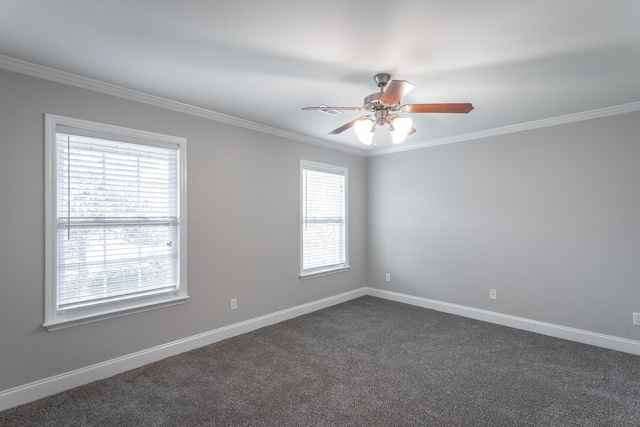 802 Applebrook Dr Unit 802, Rossville, GA 30741 - unfurnished room featuring ornamental molding, a ceiling fan, and dark colored carpet