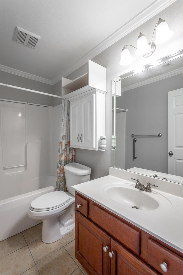 802 Applebrook Dr Unit 802, Rossville, GA 30741 - bathroom with crown molding, vanity, shower / bath combo, and tile patterned floors