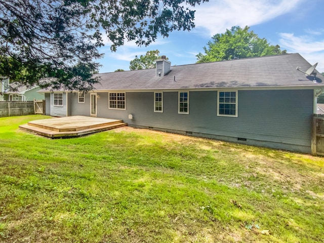 7110 Ridgestone Dr, Ooltewah, TN 37363 - back of house with a deck and a chimney