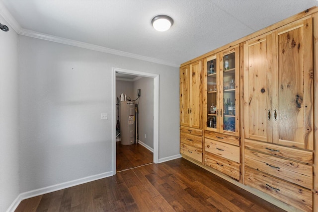 100 Anderson Ridge Rd, Jasper, TN 37347 - unfurnished bedroom with water heater, crown molding, and dark wood-style flooring