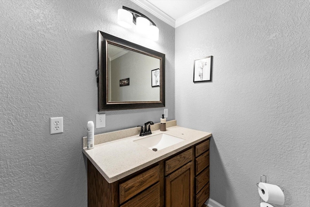 100 Anderson Ridge Rd, Jasper, TN 37347 - bathroom with ornamental molding, a textured wall, and vanity