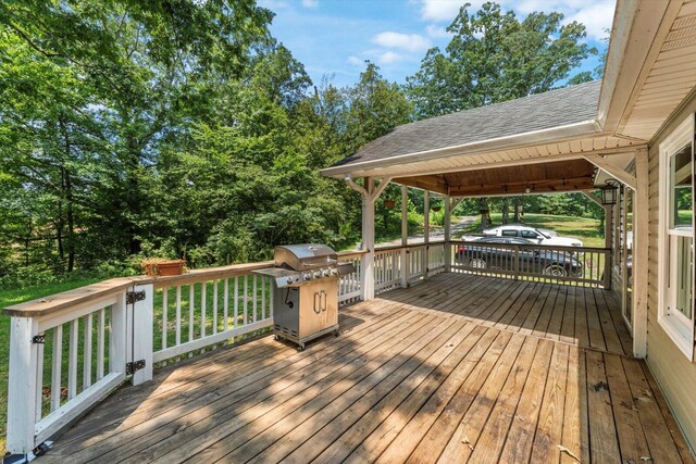 100 Anderson Ridge Rd, Jasper, TN 37347 - wooden terrace featuring grilling area and view of scattered trees
