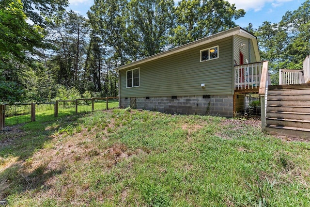 100 Anderson Ridge Rd, Jasper, TN 37347 - view of side of property with crawl space, a deck, and a fenced backyard